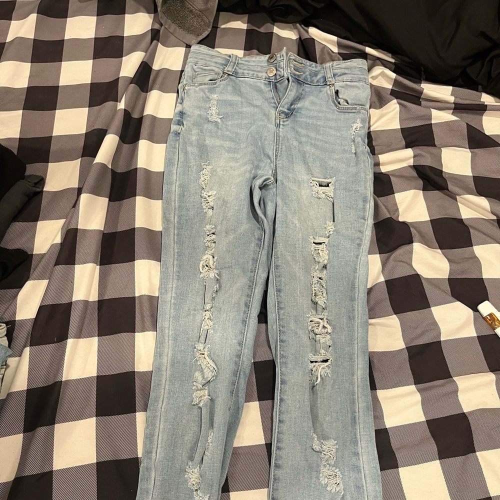 Urban Planet Light Blue Distressed Skinny Jeans